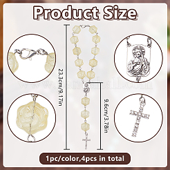 4Pcs Glass Rose Pendant Decorations&nbsp;HJEW-DR00243