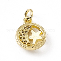 Brass Micro Pave Cubic Zirconia Charms&nbsp;ZIRC-F132-61G