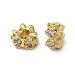Brass Micro Pave Cubic Zirconia Beads&nbsp;KK-B142-26G