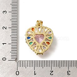 Rack Plating Brass with Cubic Zirconia Pendants&nbsp;KK-Z086-15G-03