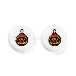 Christmas Theme Printed Opaque Acrylic Beads&nbsp;OACR-R004-01H