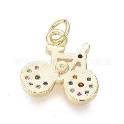 Brass Micro Pave Cubic Zirconia Charms&nbsp;LS-ZIRC-I032-67G