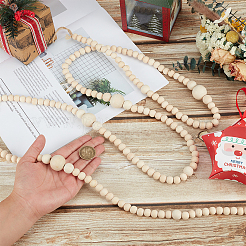 Wood Beads Pendant Decorations for Christmas Decorations&nbsp;HJEW-WH00207