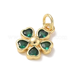 Brass Micro Pave Cubic Zirconia Pendants&nbsp;KK-L268-031G