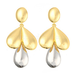 Teardrop Brass Dangle Stud Earrings&nbsp;EJEW-S258-06GP