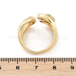 Brass Micro Pave Clear Cubic Zirconia Cuff Rings for Women Men&nbsp;RJEW-Z080-03G