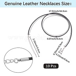 10Pcs Round Leather Cord Necklaces Making&nbsp;MAK-CL0001-01B