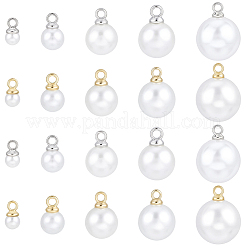 100Pcs 10 Styles ABS Plastic Pearl Pendants&nbsp;FIND-BM0001-38