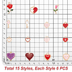 90Pcs 15 Style Alloy Enamel Charms&nbsp;ENAM-PH0002-36