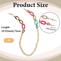 1Pc Acrylic with Alloy Oval Link Chains Neck Strap for Eyeglasses&nbsp;AJEW-CN0003-60C