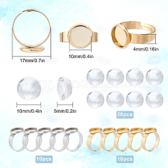 DIY Flat Round Adjustable Ring Making Kit&nbsp;DIY-SC0019-88