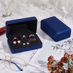 3-Slot Rectangle PU Leather Finger Ring Display Boxes&nbsp;CON-WH0099-10A