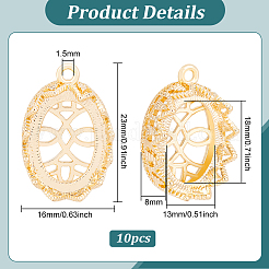 10Pcs Brass Pendant Cabochon Open Back Settings&nbsp;KK-BC0009-81