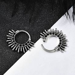 Sun 316 Surgical Stainless Steel Hoop Earrings&nbsp;EJEW-G416-37AS