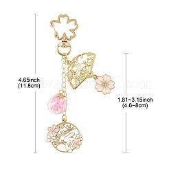 4Pcs 4 Styles Alloy Enamel Pendant Keychains&nbsp;HJEW-FS00052