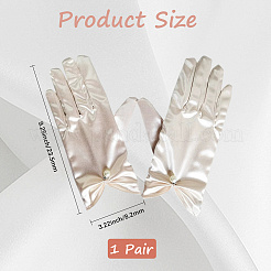 Satin Cloth Bride Gloves&nbsp;AJEW-WH20816-030G