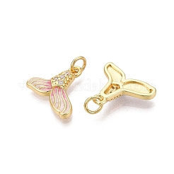 Brass Micro Pave Clear Cubic Zirconia Pendants&nbsp;KK-Q077-03G-05