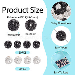 100Pcs 2 Colors Pave Disco Ball Beads&nbsp;RB-TA0001-28