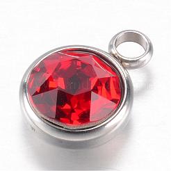 304 Stainless Steel Glass Rhinestone Charms&nbsp;STAS-G082-08