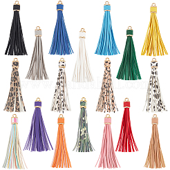 18Pcs PU Leather Tasserl Big Pendants&nbsp;FIND-CL0001-86