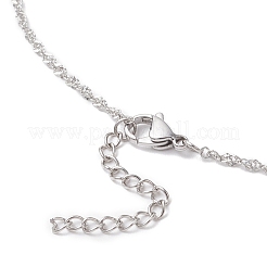 304 Stainless Steel Empty Macrame Pouch Pendant Singapore Chain Necklace Making&nbsp;NJEW-JN05280