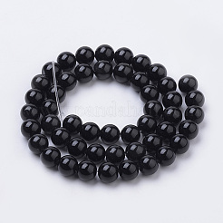 Natural Black Onyx Beads Strands&nbsp;G-S259-19-8mm