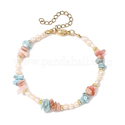 Natural Morganite & Larimar & Cultured Freshwater Pearl Beaded Bracelets for Women&nbsp;BJEW-JB13954