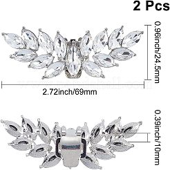 1Pair Alloy Rhinestone Shoe Buckle Clasps&nbsp;FIND-FG0001-18