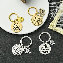 201 Stainless Steel & Alloy Enamel Keychain&nbsp;KEYC-YW00103-01