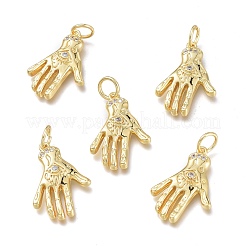 Brass Micro Pave Clear Cubic Zirconia Pendants&nbsp;ZIRC-Q023-05G