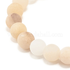 Natural Pink Aventurine Round Beaded Stretch Bracelet with Alloy Rainbow Alloy Charm&nbsp;BJEW-JB07171