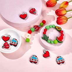 9Pcs 3 Style Hospital Theme Food Grade Eco-Friendly Silicone Focal Beads&nbsp;SIL-CA0001-35