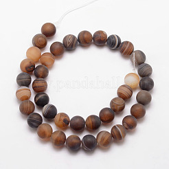 Natural Striped Agate/Banded Agate Bead Strands&nbsp;X-G-K166-12-8mm-04