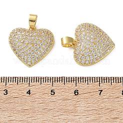 Brass Micro Pave Clear Cubic Zirconia Pendants&nbsp;KK-D221-03G