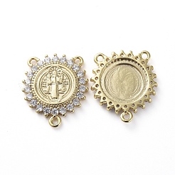 Brass Micro Pave Cubic Zirconia Chandelier Component Links&nbsp;ZIRC-G157-31G