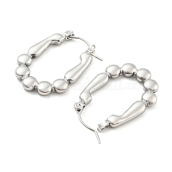 Non-Tarnish Oval Bubble 304 Stainless Steel Hoop Earring for Women&nbsp;EJEW-C067-01P