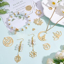 12Pcs 12 Style 201 Stainless Steel Pendants&nbsp;STAS-SZ0002-48G