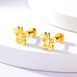 Butterfly 201 Stainless Steel Stud Earrings for Women&nbsp;QX4761