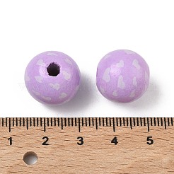 Valentine's Day Spray Painted & Printed Wood European Beads&nbsp;WOOD-L023-03F