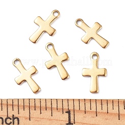 Ion Plating(IP) 304 Stainless Steel Tiny Cross Charms&nbsp;X-STAS-E104-34G
