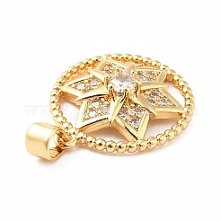 Rack Plating Brass Micro Pave Cubic Zirconia Pendants&nbsp;LS-KK-B057-07G