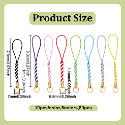 80Pcs 8 Colors Braided Nylon Cord Mobile Straps&nbsp;FIND-NB0006-73