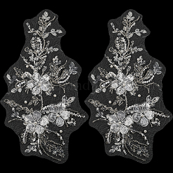 Flower Gauze & Sequin Embroidery Ornament Accessories&nbsp;DIY-WH0430-464B