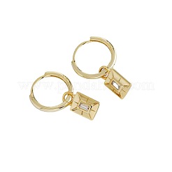 S925 Sterling Silver Rectangle Hoop Earrings Simple Geometric Fashion Accessory&nbsp;KF9307-1
