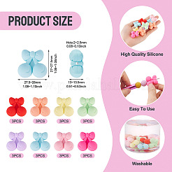 24Pcs 8 Styles Cherry Food Grade Eco-Friendly Silicone Focal Beads&nbsp;SIL-TA0003-06
