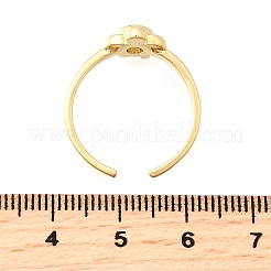 Ocean Theme Brass Micro Pave Cubic Zirconia Cuff Rings for Women&nbsp;RJEW-F184-17B-G