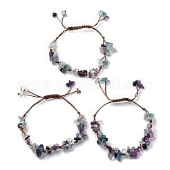 Adjustable Natural Fluorite Braided Bead Bracelets for Women&nbsp;BJEW-U035-02I