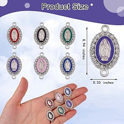 60 Pieces Virgin Mary Charm Connector Our Lady Virgin Mary Link Enamel Metal Charm Pendant&nbsp;JX330A