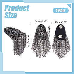 2Pcs Iron Tassel Chain Shoulder Epaulettes&nbsp;DIY-HY0003-62B