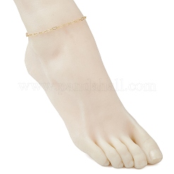 Brass Oval Figaro Chains Anklets for Women&nbsp;AJEW-AN00757